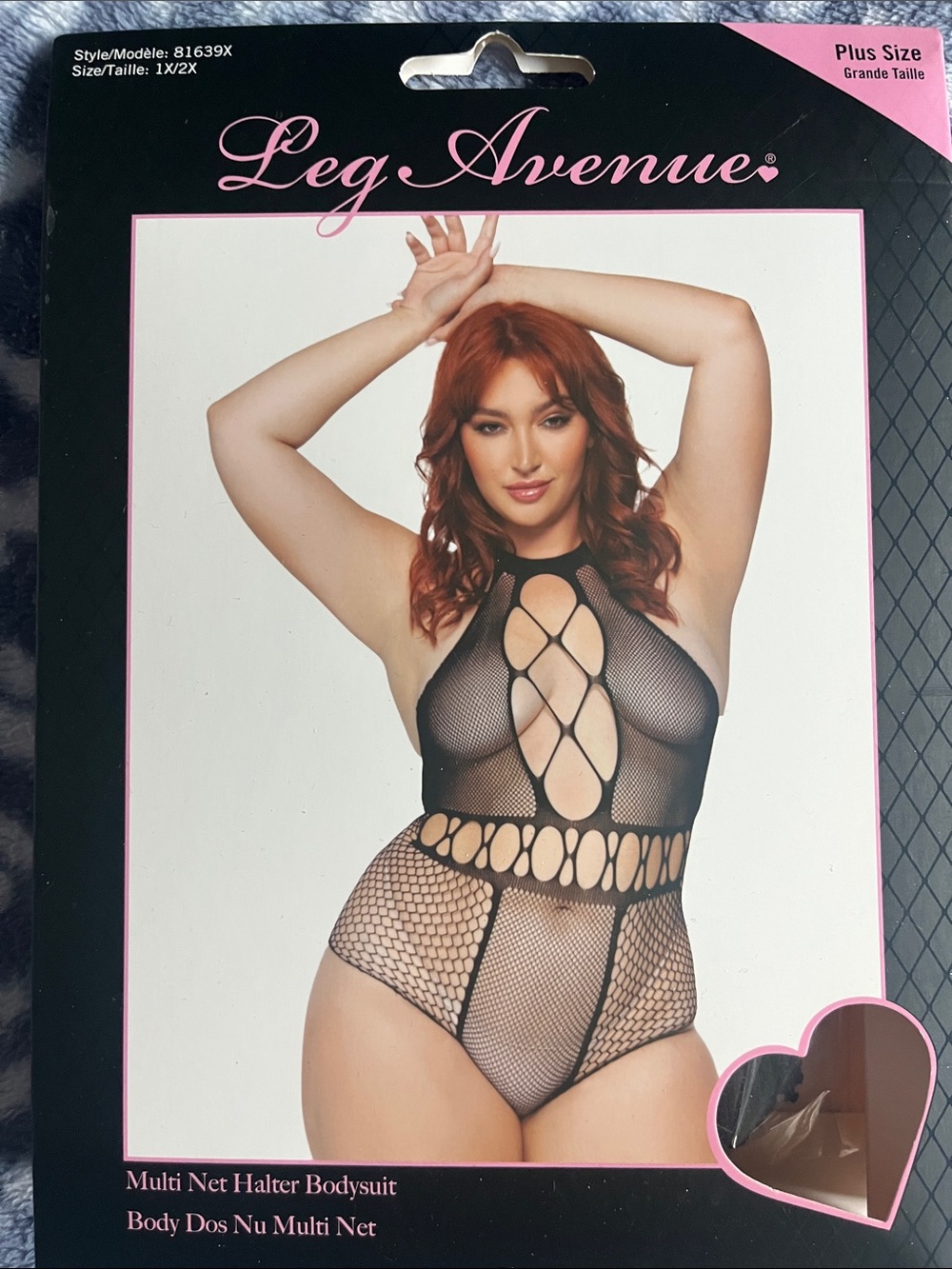Stretchy mesh and fishnet lingerie.